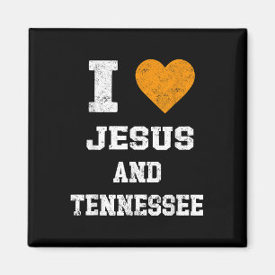 Ik hou van Jezus en Tennessee Shirt Oranje hartver Magneet