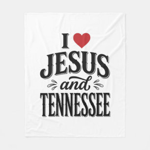 Ik hou van Jezus en Tennessee Vintage Christelijk Fleece Deken