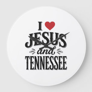 Ik hou van Jezus en Tennessee Vintage Christelijk  Grote Klok