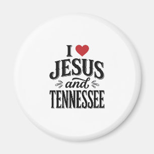 Ik hou van Jezus en Tennessee Vintage Christelijk  Magneet