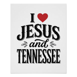 Ik hou van Jezus en Tennessee Vintage Christelijk  Perfect Poster