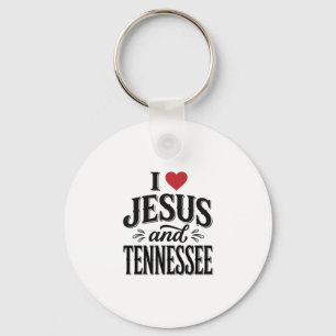 Ik hou van Jezus en Tennessee Vintage Christelijk  Sleutelhanger