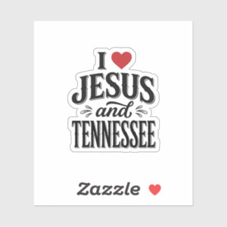 Ik hou van Jezus en Tennessee Vintage Christelijk  Sticker