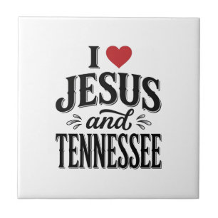 Ik hou van Jezus en Tennessee Vintage Christelijk  Tegeltje