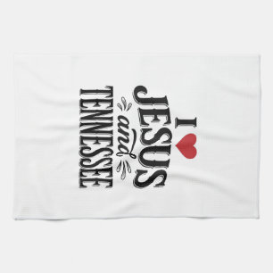 Ik hou van Jezus en Tennessee Vintage Christelijk  Theedoek