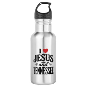 Ik hou van Jezus en Tennessee Vintage Christelijk  Waterfles