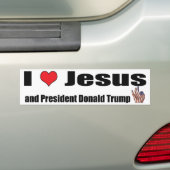 Ik hou van Jezus en Trump Bumpersticker (Op auto)