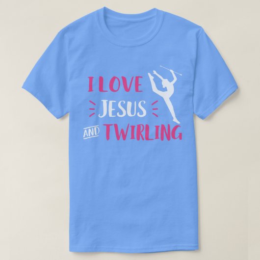 Ik hou van Jezus en Twirling Baton Twirling Majore T-shirt (Design voorkant)