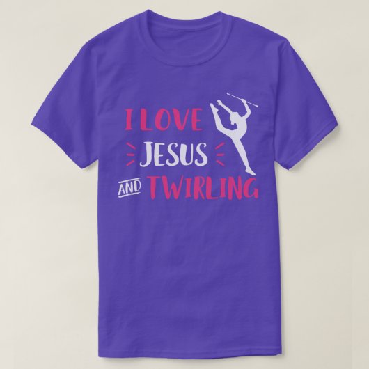 Ik hou van Jezus en Twirling Baton Twirling Majore T-shirt (Design voorkant)