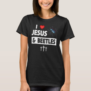 Ik hou van Jezus en van Beetles Christelijke Entom T-shirt