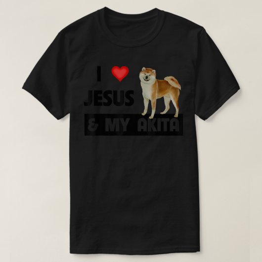Ik hou van Jezus en van mijn Akita Dog mama pa Pet T-shirt (Design voorkant)