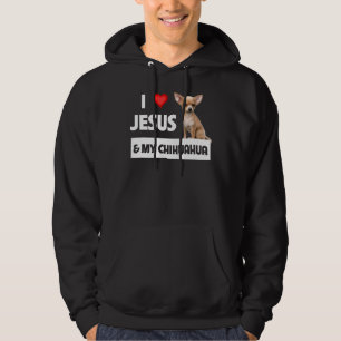 Ik hou van Jezus en van mijn Chihuahua Dog mama pa Hoodie