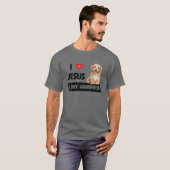 Ik hou van Jezus en van mijn Havanese hond mama pa T-shirt (Voorkant volledig)