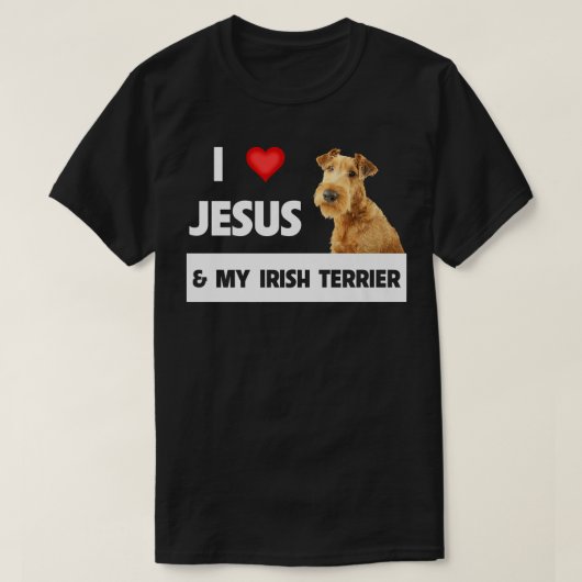 Ik hou van Jezus en van mijn Ierse Terrier Dog mam T-shirt (Design voorkant)
