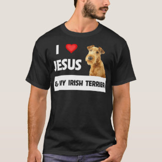 Ik hou van Jezus en van mijn Ierse Terrier Dog mam T-shirt