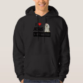Ik hou van Jezus en van mijn Maltese hond mama pa  Hoodie (Voorkant)