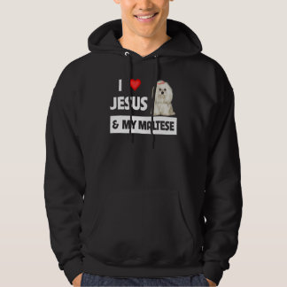 Ik hou van Jezus en van mijn Maltese hond mama pa  Hoodie