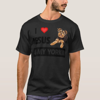 Ik hou van Jezus en van mijn Yorkie Dog mama pa Pe T-shirt