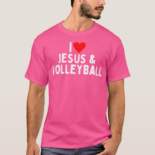 Ik hou van Jezus en Volleyball T-shirt (Voorkant)
