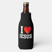 Ik hou van Jezus Flesjeskoeler (Fles Voorkant)