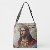 Ik hou van Jezus gepersonaliseerde naam Crossbody Tas (Achterkant)