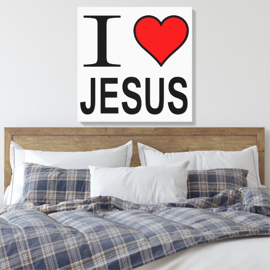 Ik hou van Jezus gewikkeld canvas (Insitu (Slaapkamer))