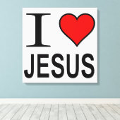 Ik hou van Jezus gewikkeld canvas Afdruk (Insitu (Houten vloer))