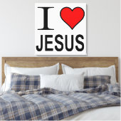 Ik hou van Jezus gewikkeld canvas Afdruk (Insitu (Slaapkamer))