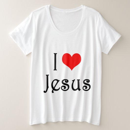 Ik hou van Jezus Grote Maat T-shirt (Design voorkant)