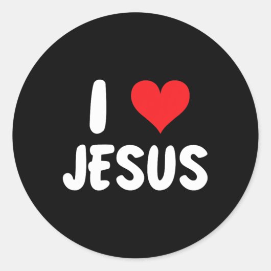 Ik hou van Jezus - Hart - Naam Ronde Sticker (Voorkant)