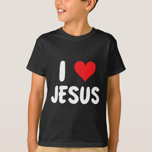Ik hou van Jezus - Hart - Naam T-shirt (Voorkant)