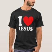 Ik hou van Jezus I Red Heart Jesus Christelijk T-shirt (Voorkant)