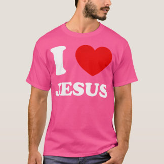 Ik hou van Jezus Ik hart Jezus Grappig Jezus T-shirt
