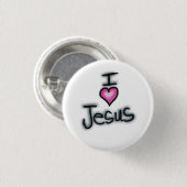 Ik hou van Jezus Ik Hart Jezus Wit Ronde Button 3,2 Cm (Voorkant /achterkant)