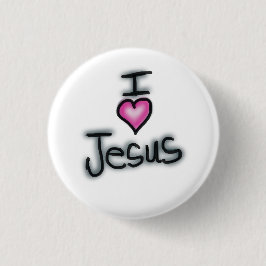 Ik hou van Jezus Ik Hart Jezus Wit Ronde Button 3,2 Cm