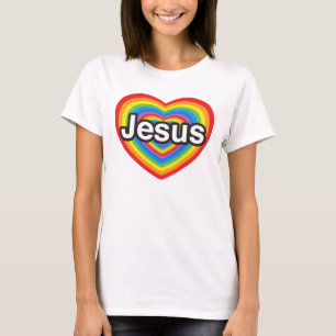 Ik hou van Jezus. Ik hou van je Jezus. Hart T-shirt