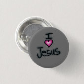 Ik hou van Jezus Ik hou van Jezus Ronde Button 3,2 Cm (Voorkant /achterkant)
