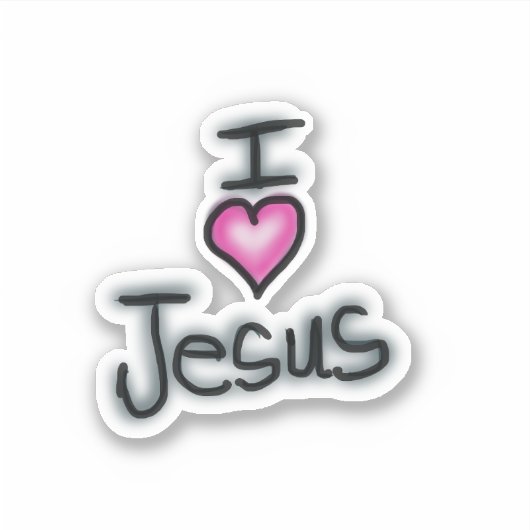 Ik hou van Jezus Ik hou van Jezus  Sticker (Voorkant)