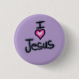 Ik hou van Jezus in het hart Jezus Paarse Ronde Button 3,2 Cm