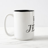 Ik hou van Jezus Inspirerend quote Tweekleurige Koffiemok (Links)