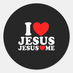 Ik hou van Jezus Jezus houdt van mij Christelijk g Ronde Sticker