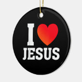 Ik hou van Jezus Keramisch Ornament (Links)
