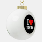 Ik hou van Jezus Keramische Bal Ornament (Links)