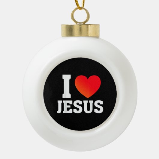 Ik hou van Jezus Keramische Bal Ornament (Voorkant)