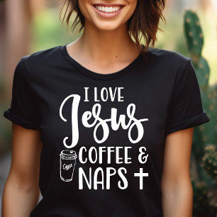 Ik Hou van Jezus Koffie en Slapen Tri-Blend Shirt
