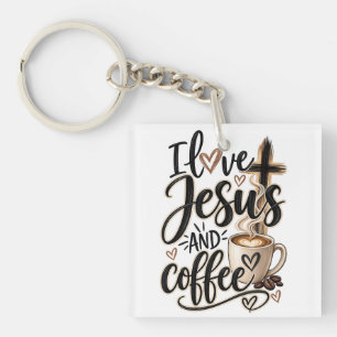 Ik hou van Jezus & koffie Sleutelhanger