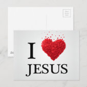 Ik hou van Jezus, lieflijke foto van de liefde voo Briefkaart (Voorkant / Achterkant)
