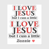 Ik hou van Jezus, maar ik kus een beetje Contour C Sticker (Vel)