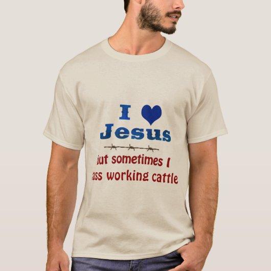 Ik hou van Jezus, maar soms... Mannen T-Shirt (Voorkant)