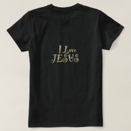 Ik hou van Jezus met roze hart T-shirt